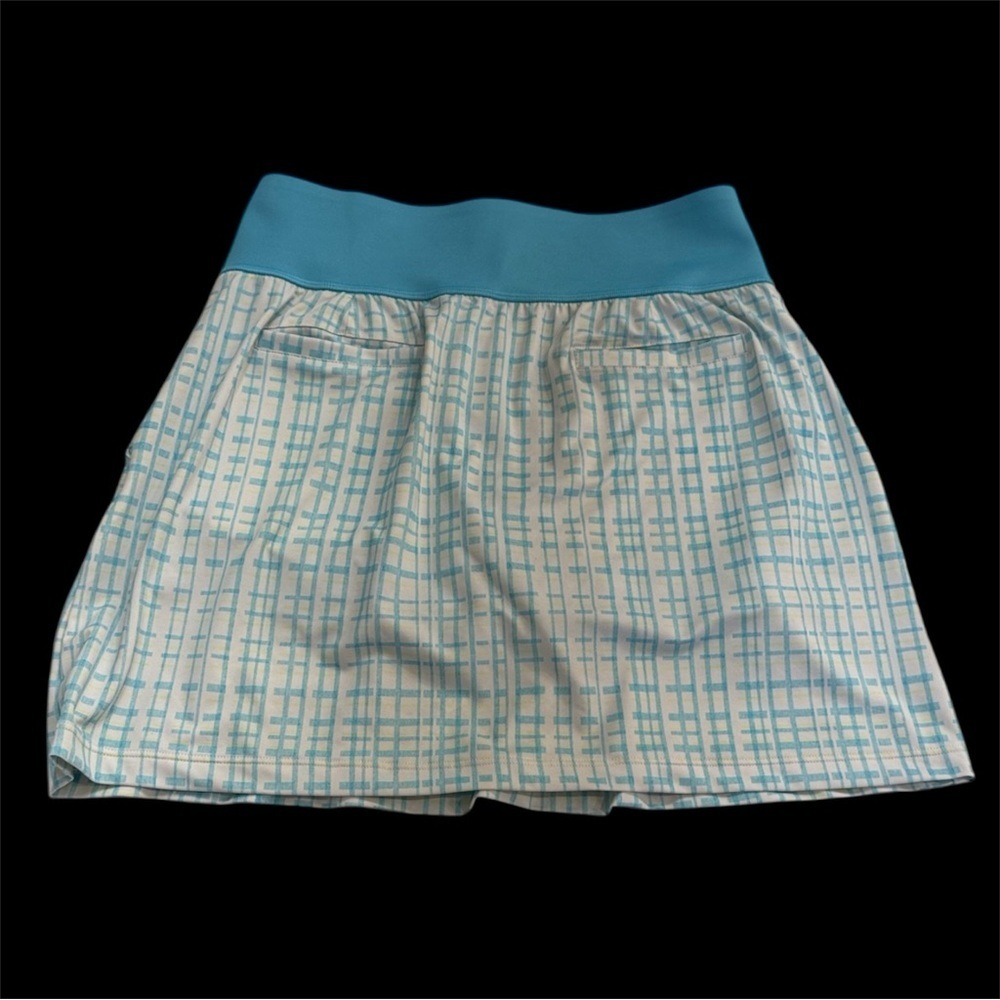 Puma Women's Light Blue & White Plaid Athletic Mini Skirt - Picture 4 of 5